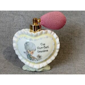 Precious Moments 1994, Girl With Hearts Perfume Bottle Purr-fect Gift Grandma